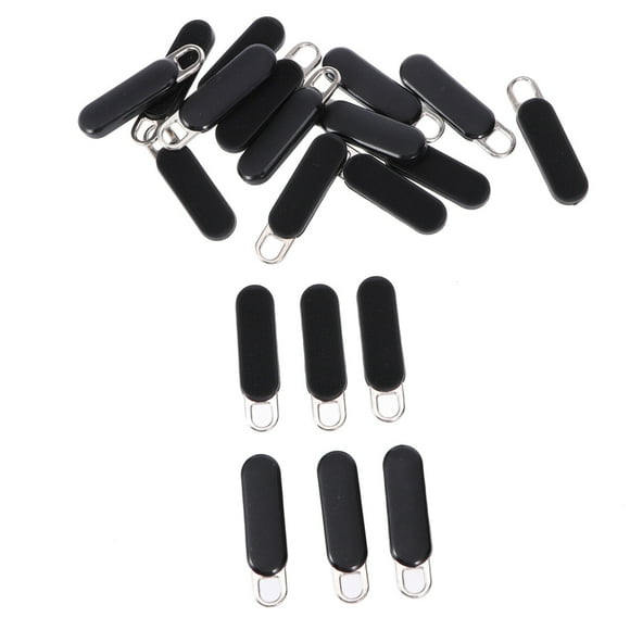 20pcs Black Zipper Fixers Repair Pull Tabs Instant Kit Pant Replacement Molded Sliders DIY Accessories