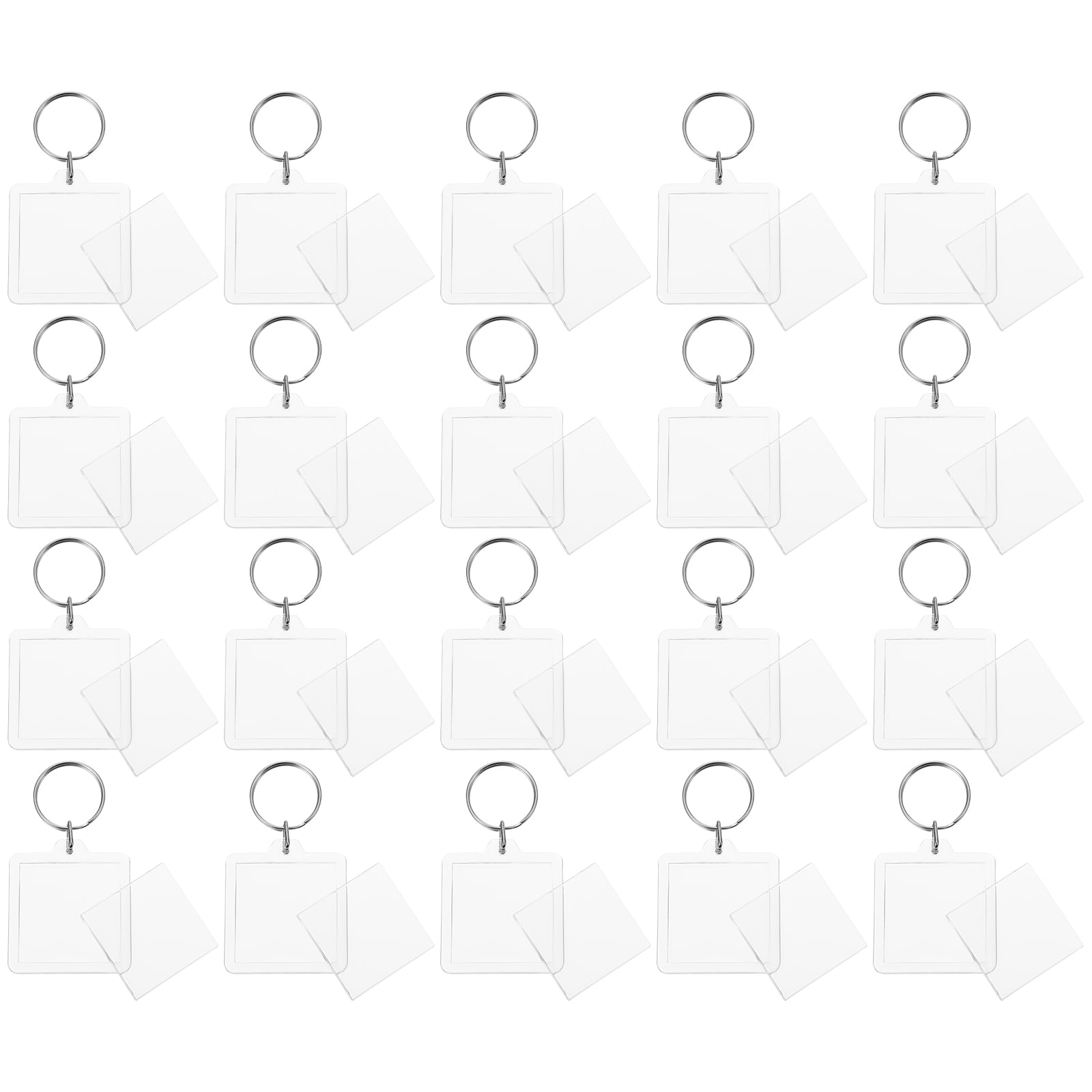 20pcs Blank Key Chain Acrylic Key Chain Photo Frame Scenic Area ...