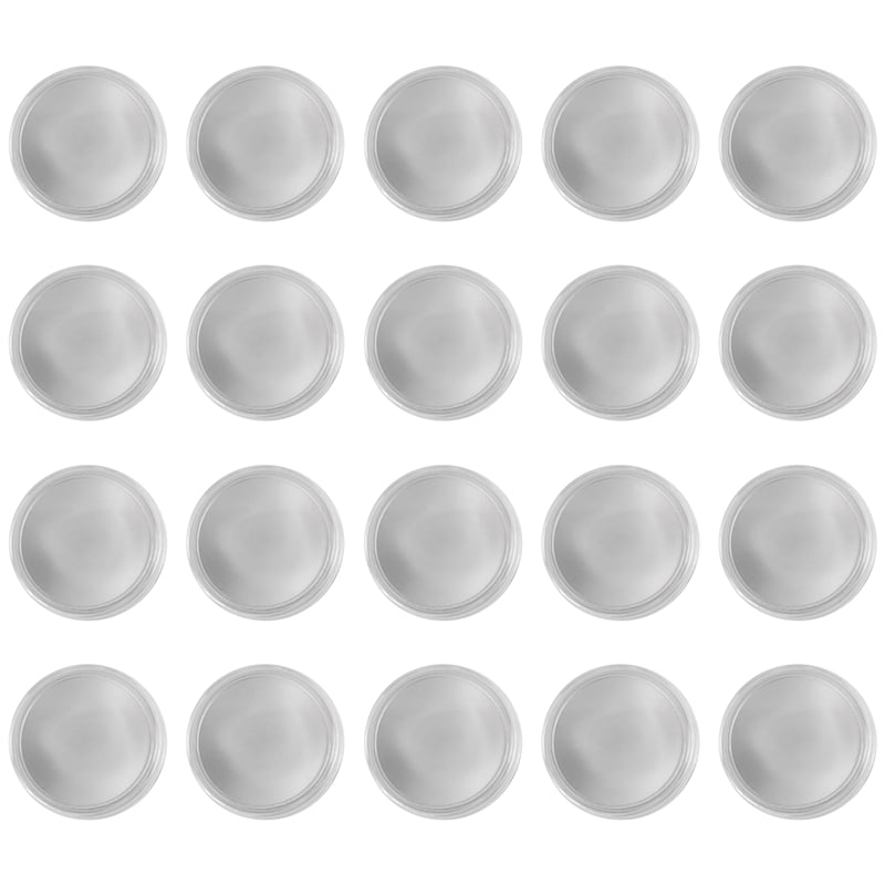20pcs Blank Metal Stamped Sublimation Blanks 40mm Laser Engraved Round Labels+Acrylic Protective Case,1 set x charms for jewelry making,Silver