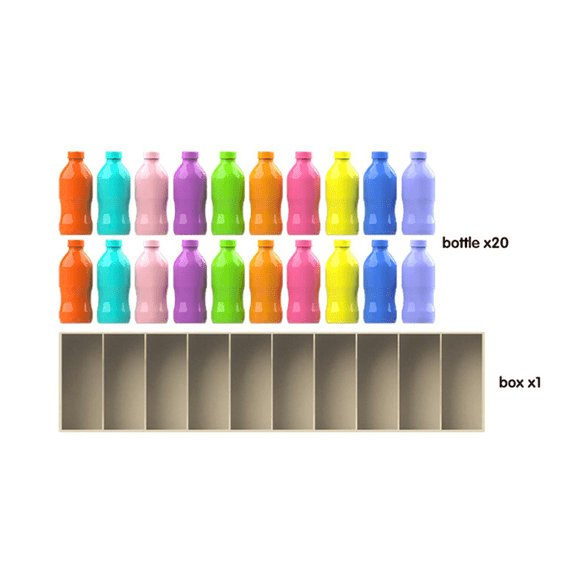 20pcs Bottle Color Match Game, Color Stack Challenge, Color Stack Game, Family Tabletop Game, Storage Box, Kids Learning Toys, Easter Gifts, 2-4 Players, Ages 8-12, Brain Training, Interactive