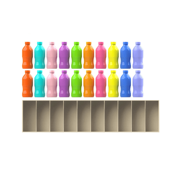 20pcs Bottle Color Match Game, Color Stack Game, Color Stack Challenge, Tabletop Game, Storage Box, Kids Toys, Easter Gifts, 2-4 Players, For Kids 8-12, Educational, Portable, Travel Game