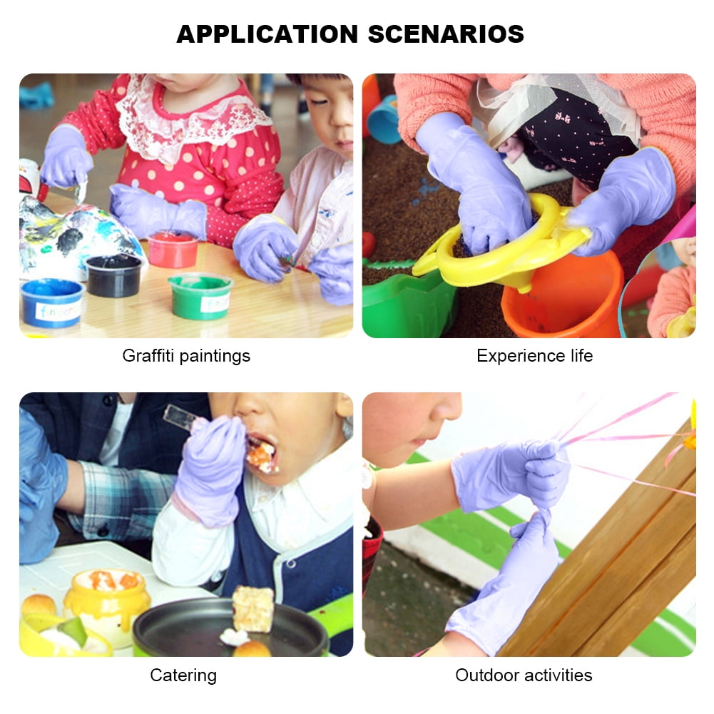 20pcs / Box Graffiti Painting Nitrile Gloves For 312 Years Old