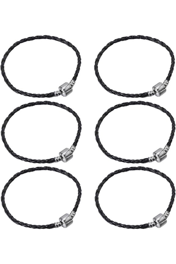 20pcs Bracelet String Black Leather Bracelet Cord with Clasp PU Imitation Leather Extended Chain Handicrafts Lace Bracelet Making Ropes Findings for Jewelry Making Bracelet DIY Craft