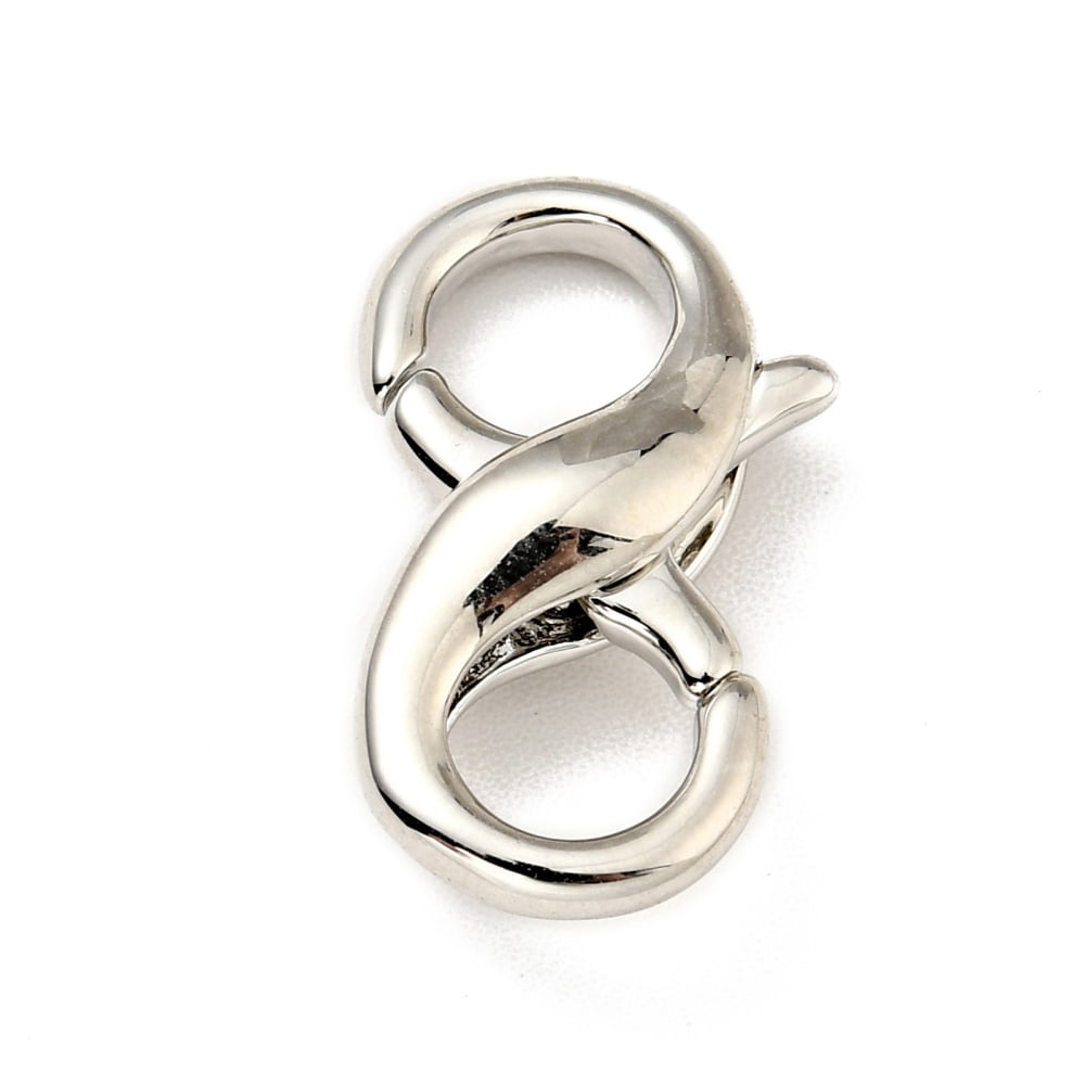 20pcs Brass Double Opening Lobster Claw Clasps for Jewelry Making Findings Cadmium Free & Lead Free Long-Lasting 18x10x5mm Hole: 5mm and 5.5mm