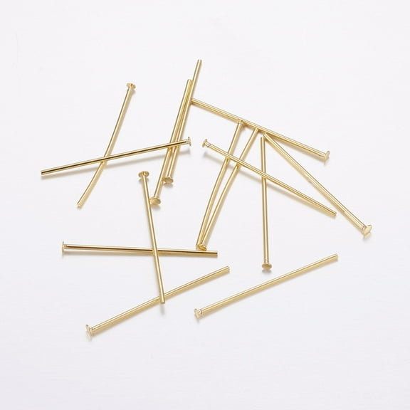 20pcs Brass Flat Head Pins Long-Lasting golden Cadmium Free & Nickel Free & Lead Free 25.5x0.6mm Head: 2mm