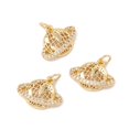 thumbnail image 1 of 20pcs Brass Micro Pave Clear Cubic Zirconia Charms with Jump Ring Cadmium Free & Lead Free Earth Real 18K golden Plated 13x15.5x3.5mm Hole: 3mm, 1 of 3