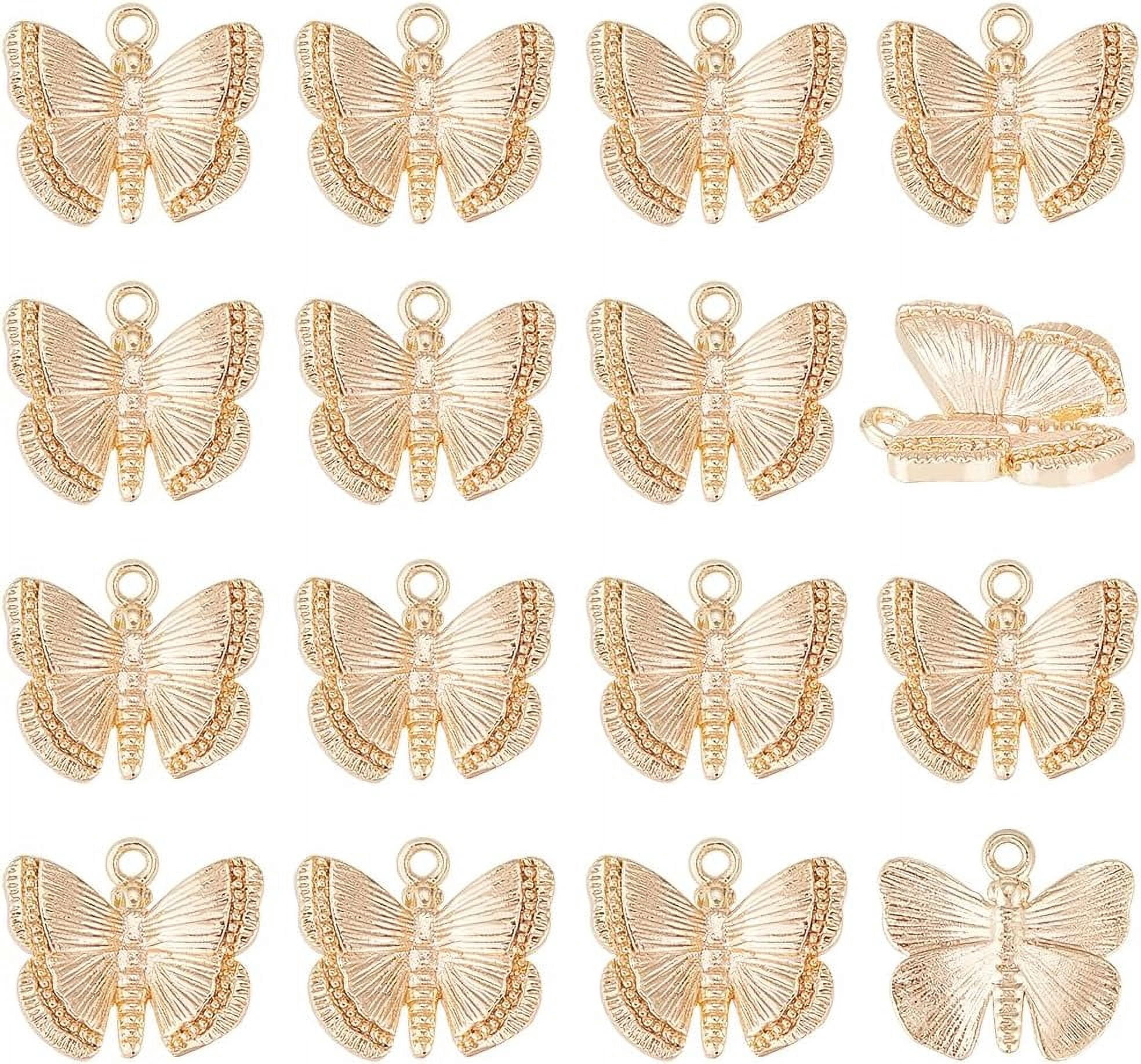 Adjustable 3D Butterfly Crystal Ring For Women - Gold Plated Open Finger Cuff, Aesthetic Gift - View #3