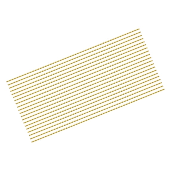 Uxcell 20Pcs Brass Rods 0.12 x 11.81" Brass Solid Round Stock Lathe Bar for Knife Handles Pin DIY Craft Model Plane