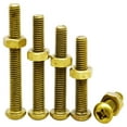 thumbnail image 1 of (20pcs) Brass Round Head Screw Nut Set Kit, M5x10mm, 1 of 5