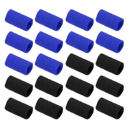20pcs Breathable Finger Sleeves Thumb Braces Support Elastic Compression Protectors Black Blue