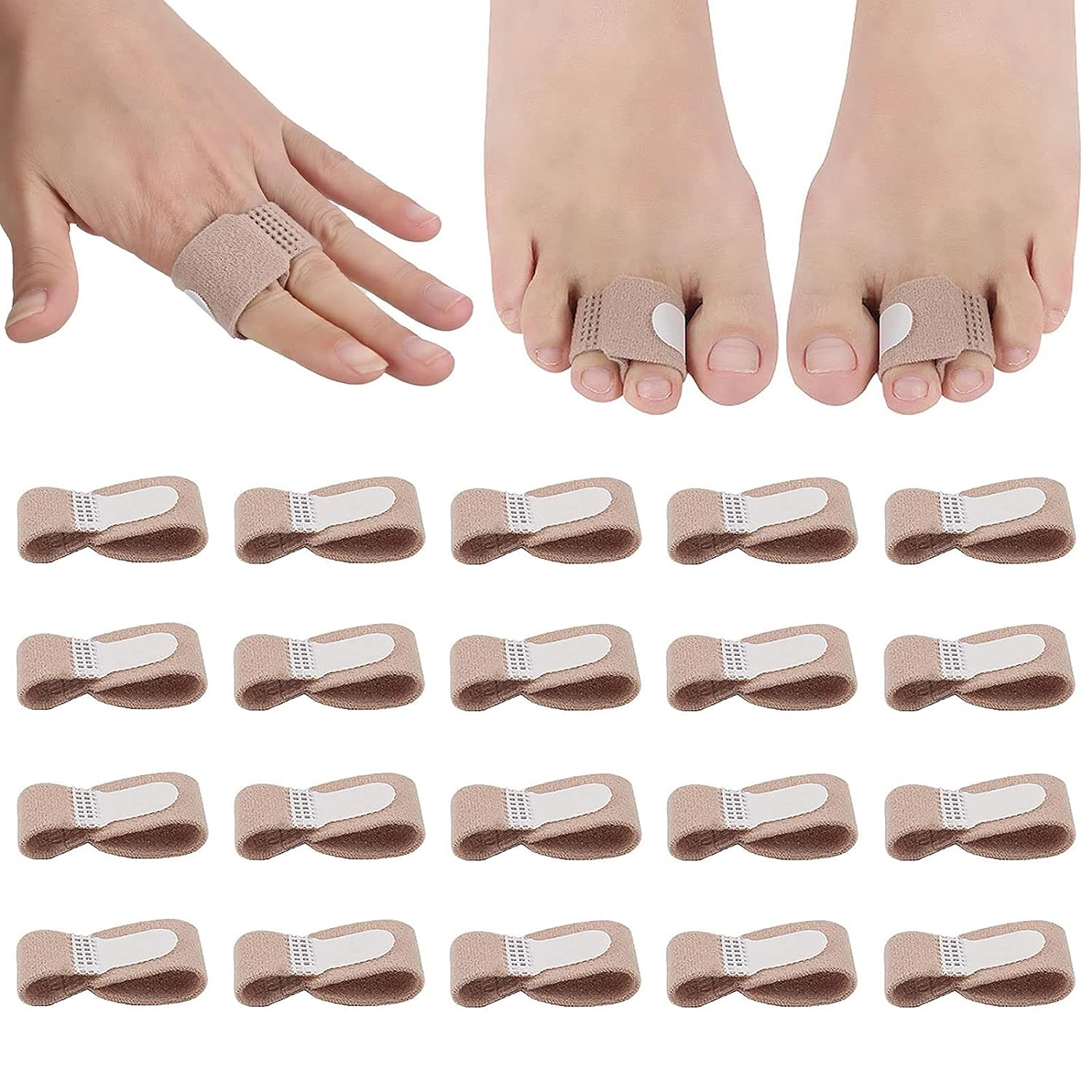20pcs Broken Toe Wraps Cushioned Bandages Toe Separator Splints, Toe