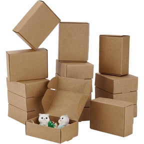 20pcs Brown Gift Box Small Cardboard Box Mini Paper Boxes Candy Box Sweet Boxes Rectangle Kraft Boxes Treat Box for Party Wedding Favor Jewelry Present Packaging 3.3x2.3x1.1 Inch
