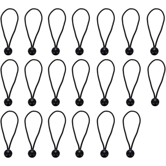 20pcs Bungee Balls Bungee Cords with Balls Flag Bungees for Telescopic Flag Pole for Tent Tarps & Bungee Hooks Tarpaulin Holder Flag Poles Tent Accessories