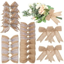 20pcs Burlap Bowknots Set for Christmas Tree & Wedding Gift Decor