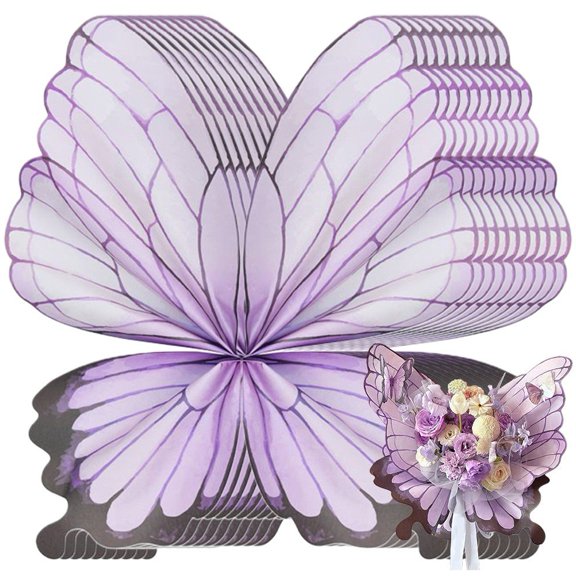 20pcs Butterfly Flower Wrapping Paper Waterproof Rose Bouquet Packing Paper Bouquet Accessories for Wedding Party Decor