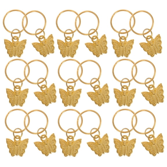 20pcs Butterfly Hair Accessories Elegant Dreadlock Jewelry Cuffs Charms Butterfly Hair Charms Golden Braid Clips Butterfly Braid Clips