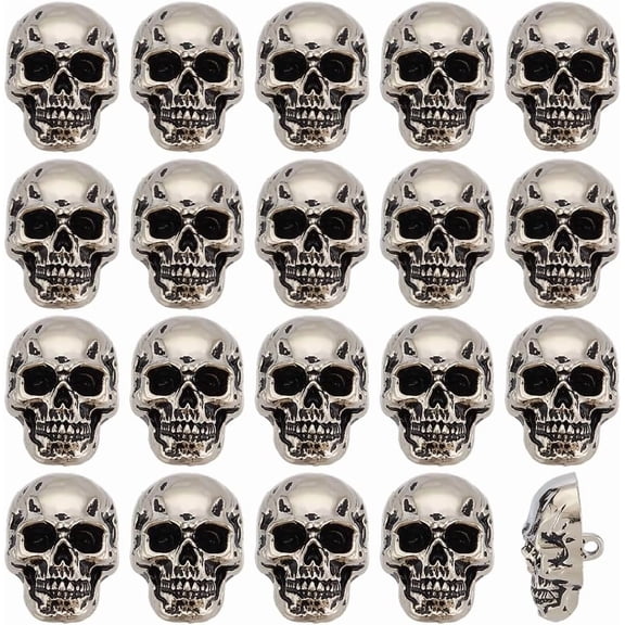 20pcs Button Head Shank Button Alloy Embellishments Buttons Decoration Punk Style Skulls Sew on Buttons