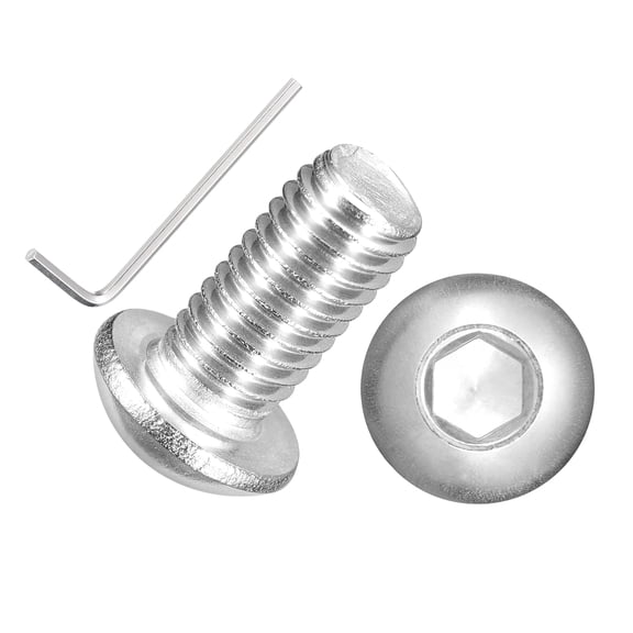 20pcs Button Head Socket Cap Screws - [M8-1.25x16mm] 18-8 Stainless Steel - Industrial Grade Corrosion Resistant for Kitchen, Bathroom, Outdoor Furniture & DIY Projects