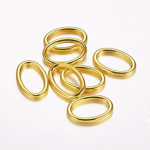 20pcs CCB Plastic Linking Rings Oval Golden 26x18x3mm Hole: 11.5x20mm