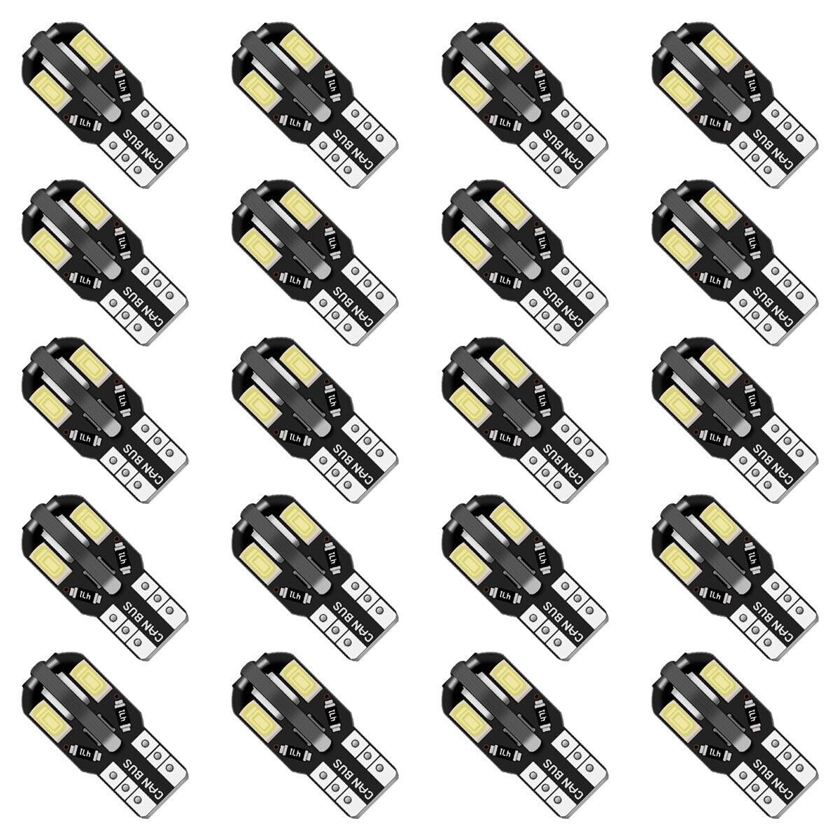 10 Pack T10 194 168 W5W 5730 LED Canbus Bulbs - White, 12V For Car Side Wedge Lights