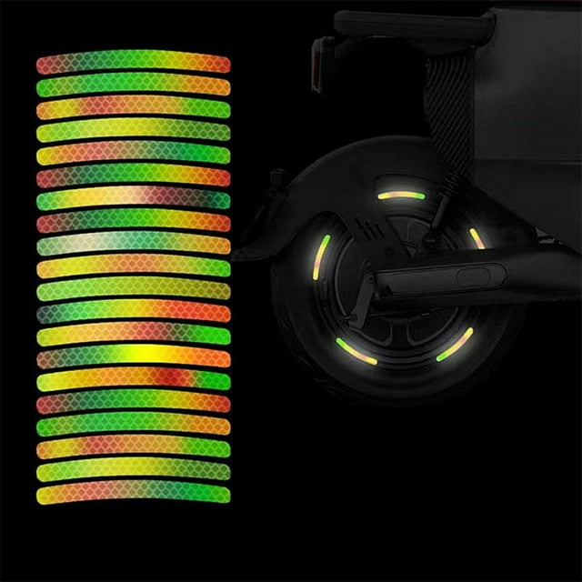 20pcs Car Tire Rim Reflective Sticker Night Warning Strip Motorcycle Decals Auto Reflector Bike Wheel Hub Stickers F2A0