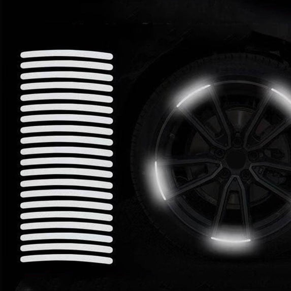 20pcs Car Tire Rim Reflective Sticker Night Warning Strip Motorcycle Decals Auto Reflector Bike Wheel Hub Stickers R3G5