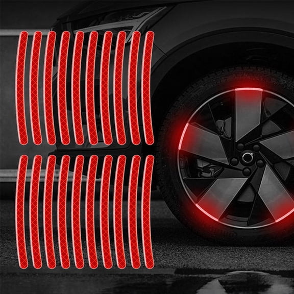 20pcs Car Wheel Hub Reflective Sticker Tire Rim Reflective Strips Luminous Sticker Car Wheel For Night Driving Bike