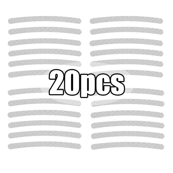 20pcs Car Wheel Tire Hub Reflective Strips Car Motor Tyre High Reflective Night Warning Safety Driving Reflector Sticker