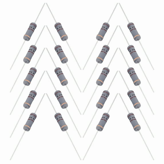 20pcs Carbon Film Resistors 2W 5% Tolerances Resistor Kit Fixed Resistor For DIY Electronic Projects -2K-2W