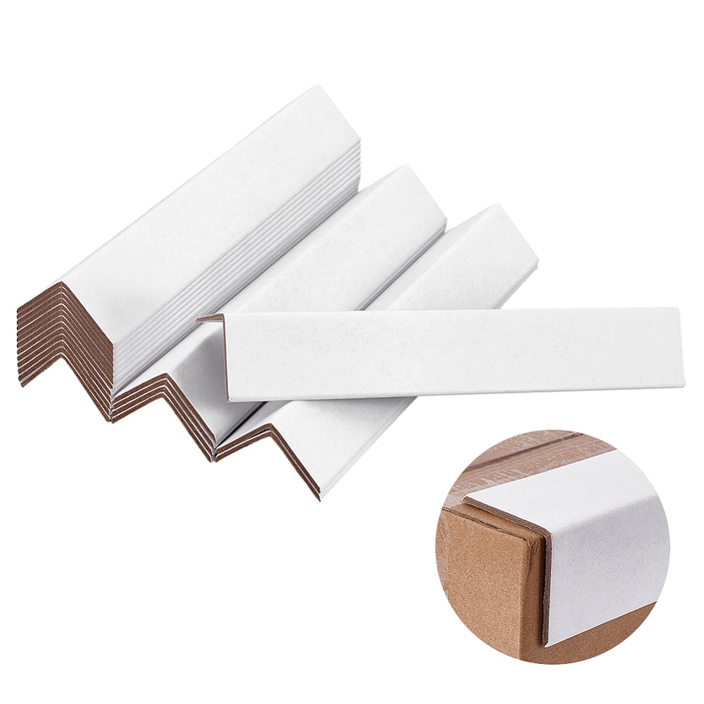 20pcs Cardboard Edge Protectors 2" x 2" x 12" Packaging Cardboard Corner Protectors White V-Board Reinforced Corner Guards