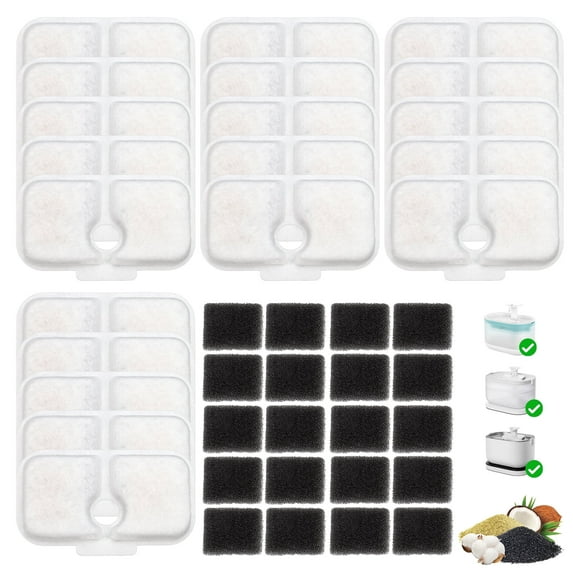 20pcs Pet Water Fountain Filters, EEEkit Cat Dog Dispenser Replacement Filter Fits for PETLIBRO 84oz