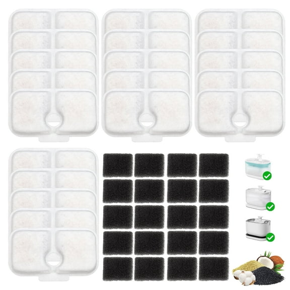 20pcs Pet Water Fountain Filters, EEEkit Cat Dog Dispenser Replacement Filter Fits for PETLIBRO 84oz