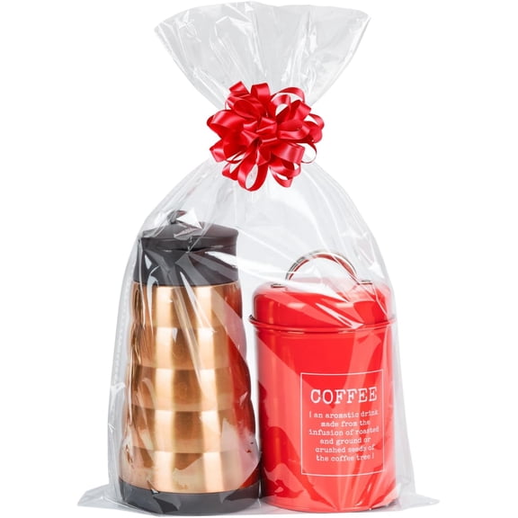 20pcs Cellophane Bags 12x18 Cellophane Wrap for Gift Large Clear Gift Party Favors Bags Clear Treat Plastic Packaging Bags for Cookie Candy Goodie (No Gusset)