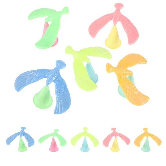 20pcs Mini Balancing Bird Toys for Kids Fun Gravity Science Plastic Assorted Color Small 2cm