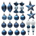 thumbnail image 1 of 20pcs Christmas Balls Ornaments Set, Delightful Classic Gift Set, Shatterproof Plastic Decor for Xmas Tree Holiday Wedding Party Decorations with Hanging Strings, Blue and White, 1 of 5