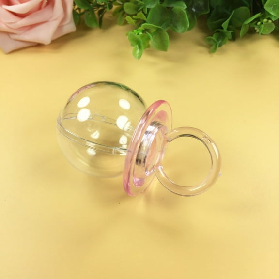 20pcs Clear Candy Boxes For Baby Showers Mini Baby Pacifiers For Party Favors Plastic Baby Pacifiers Baby Shower Candy Containers