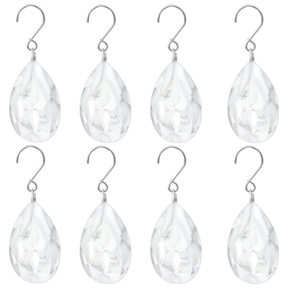 20pcs Clear Crystals Teardrops Chandelier Parts, Chandelier Crystal Suncatcher Prisms Pendants with Hooks Hanging Ornaments for Lamp Christmas Tree Birthday Wedding Party Decor,38mm