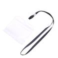thumbnail image 1 of 20pcs Clear PVC Waterproof Employee ID Holder Transparent Badge Holder with Rope (Black), 1 of 4