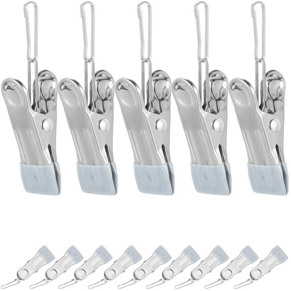 jojofuny Hanging Clothes Pins Clothespins PVC Silver 20pcs 3.3x0.9x0.9in