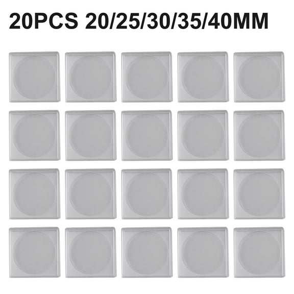 20pcs Collection Organizer Storage Box Coin Capsule Case Container Square Collection Box Coin Capsule Universals Inner Pad