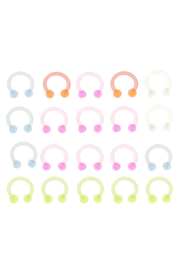 20pcs Colorful Acrylic Nose Lip Ear Hoop 14g