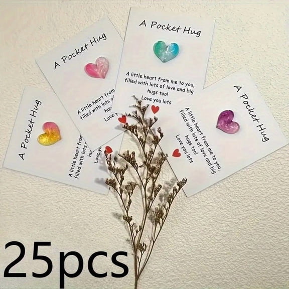 20pcs Colorful Heart Pocket Hug Cards Set  Spread Joy and Positivity  Perfect for Weddings, Baptisms, Birthdays, Christmas, Mother's Day, Graduation, Bulk Party Favors, Corporate Employee Gifts