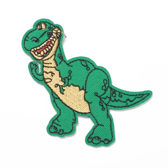 20pcs Computerized Embroidery Cloth Iron on/Sew on Patches Costume Accessories Appliques for Backpacks Clothes Dinosaur Sea Green 77x68x1.5mm