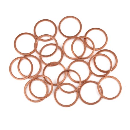 20pcs Copper Washer Flat Sealing Gasket Ring Spacer Fitting for Car 22 x 26 x 1.5mm