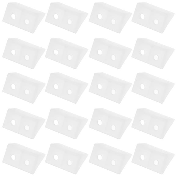 20pcs Shelf Support Corner Brace 4 Hole Angle Board Holder Bracket Plastic Furniture Corner Brace for Home Drawers Windows Cabinet