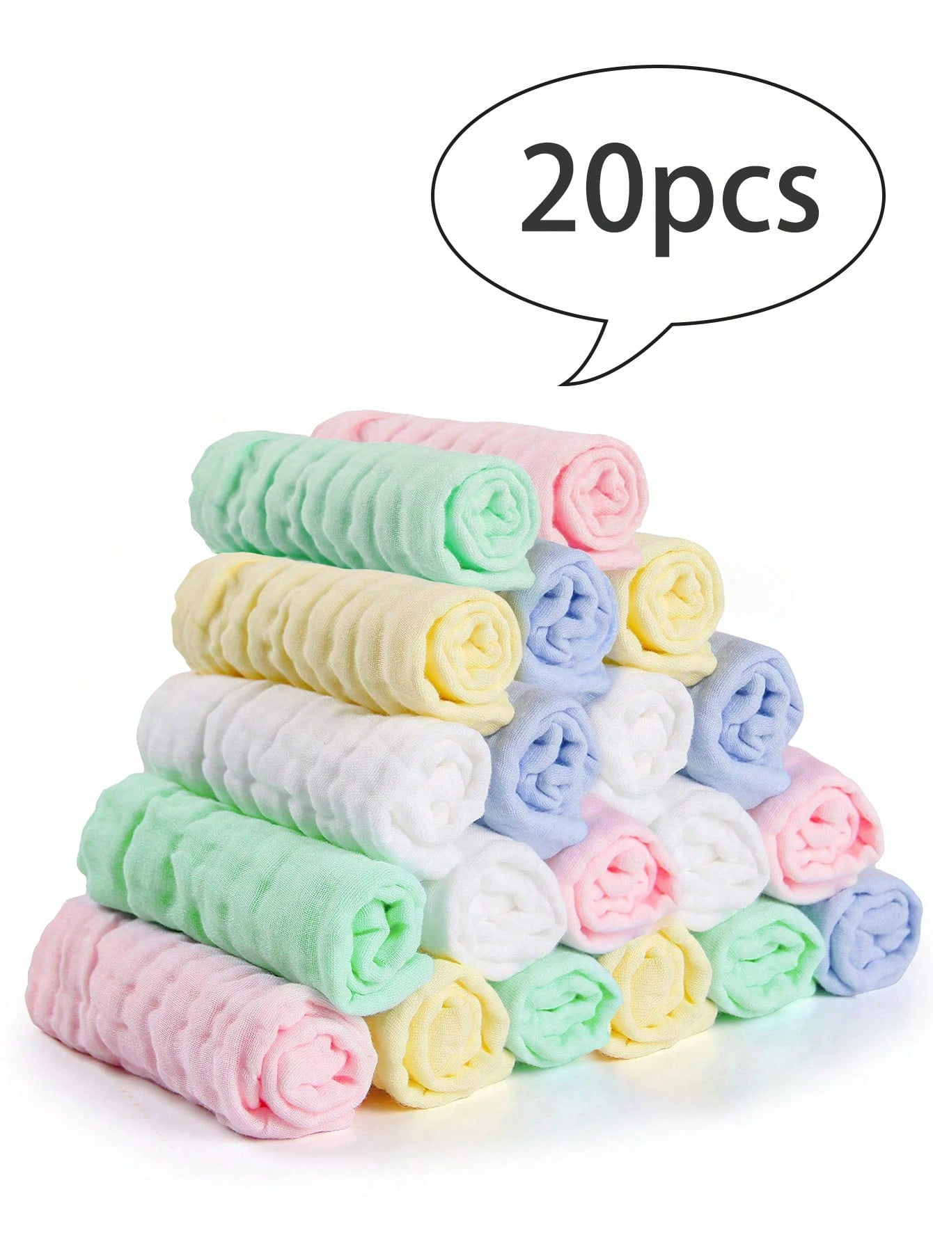 20pcs Cotton Baby Towels Soft Newborn Baby Face Towels Natural Baby