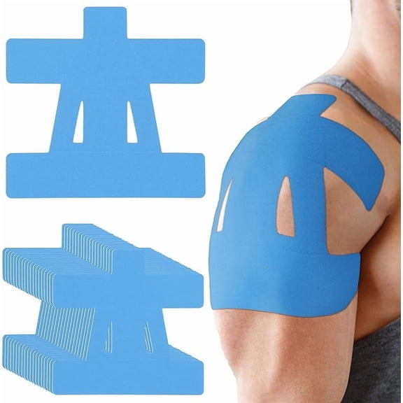 20pcs Count Kinesiology Tape for Shoulder Pain Relief Pre Cut Sports Waterproof Breathable Enhance Elastic Kinesiology Athletic Tape for Shoulder Support and Muscle Sports