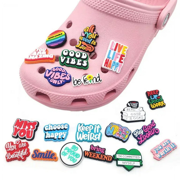 New 3-26pcs Colored Funny Alphabet Croc Charms Letters Shoe Decorations  Buckle PVC Shoe Accessories JIBZ for Girls Women Gifts
