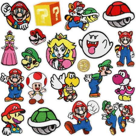 20pcs Cute Cartoon Anime Chenille Patches Embroidered Iron On Patches, Crest Iron On Applique Patch for T-Shirt Jackets Jeans Vests Hats Backpacks DIY Craft, Multicolor