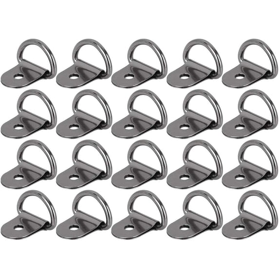 20pcs D Shape Tie Down Anchors Lashing Rings for Car Truck Trailer Cargo RV Boats - Titanium Tone